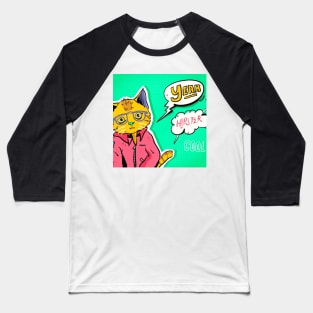 Cat pop art Baseball T-Shirt